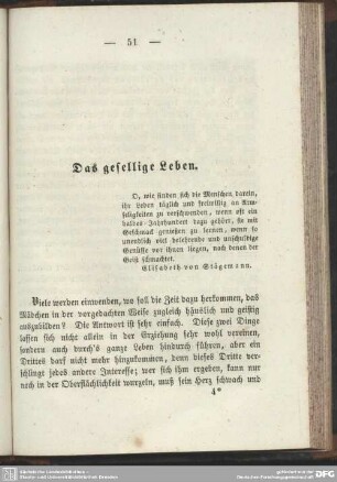 Das gesellige Leben