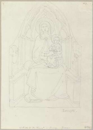 Nach einem Fresko im Kreuzgang von San Francesco in Siena