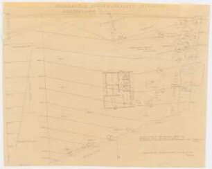 Gartenanlagen und Gärten Wohngebiet Burgfeld, Neviges: Grundstück Tinnes: Grundriss mit Höhenplan, Schnitt 1:100