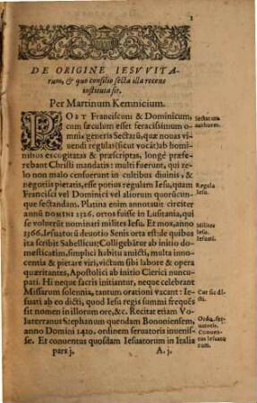Doctrinae Iesviticae Praecipva Capita, 1