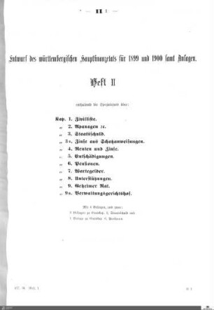 Hauptfinanzetat 1899-1900, Heft 2