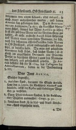 Das Amt Aurich.