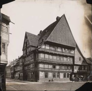 Gasthaus »Zum goldenen Engel«, Hildesheim: Ansicht Fachwerkhaus