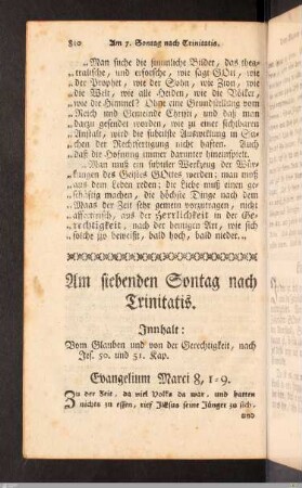 Am siebenden Sontag nach Trinitatis.