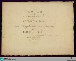 Clotar : eine Romanze