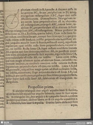 Propositio prima – Proposition decima sexta