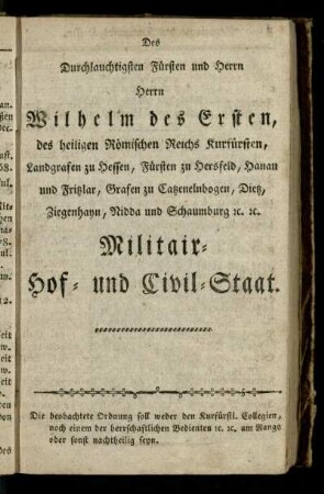 Militair- Hof- und Civil-Staat