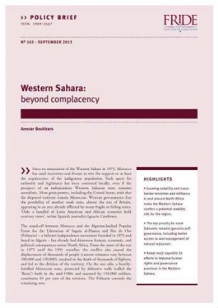 Western Sahara : beyond complacency
