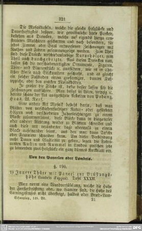 Von den Paneelen oder Lambris