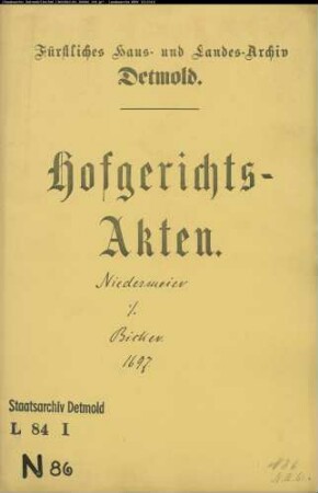 Niedermeier zu Billinghausen gegen Bicker zu Ehrsen - Schuldforderung