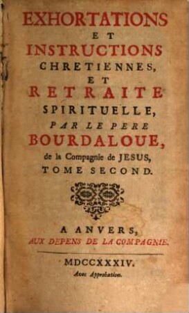 Exhortations Et Instructions Chretiennes, 2