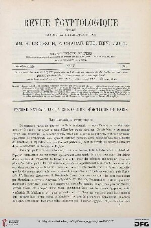 1: Second extrait de la chronique démotique de Paris: les prophéties patriotiques, [1]