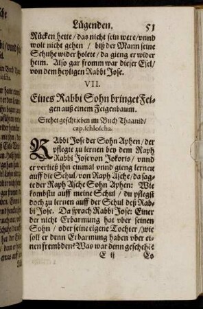 VII. Eines Rabbi Sohn bringet Feigen auß einem Feigenbaum.