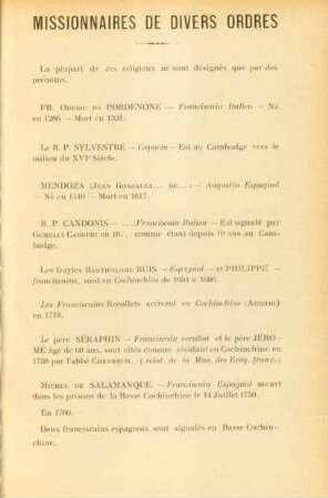 Missionnaires de divers ordres