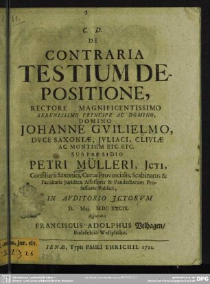 De Contraria Testium Depositione