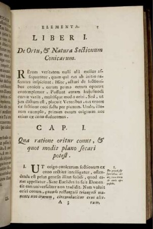 Liber I. De Ortu, & Natura Sectionum Conicarum.