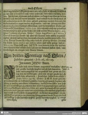 Am dritten Sonntage nach Ostern, Jubilate genannt, Joh. 16, 16--23.