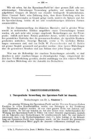 1. Therapeutische Verwerthung des Sperminum-Poehl bei Anaemie.