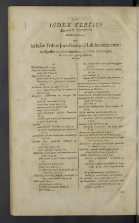 Index tertius rerum & verborum