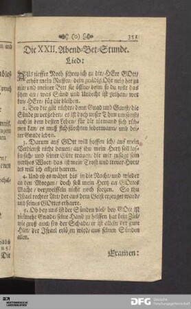 Die XXII. Abend-Bet-Stunde.