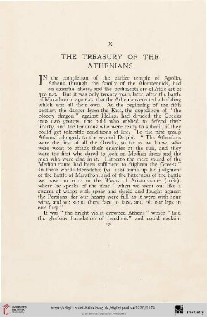 X. The Treasury of the Athenians