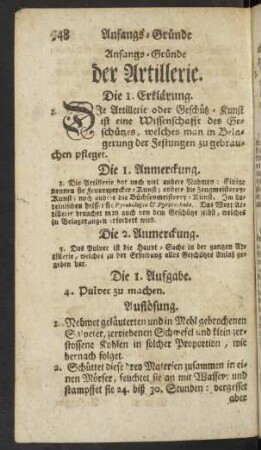 Anfangs-Gründe der Artillerie