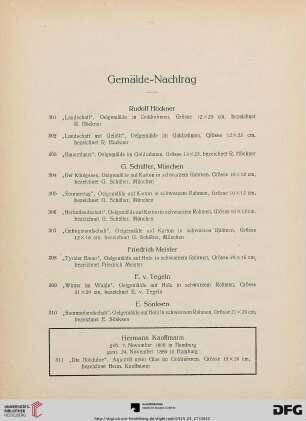 Gemälde-Nachtrag (Nr. 301-345)