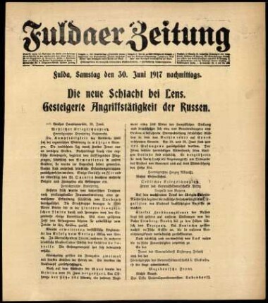 Ausgabe vom Samstag, den 30. Juni 1917.