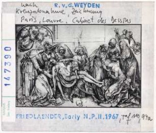 Rogier van der Weyden (nach): Kreuzabnahme, Zeichnung. Paris, Louvre, Cabinet des Dessins