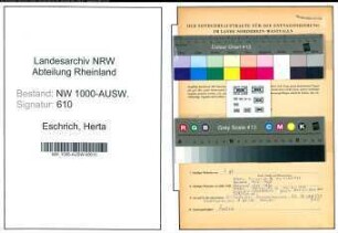 Entnazifizierung Herta Eschrich, geb. 11.11.1903 (Studienraetin)