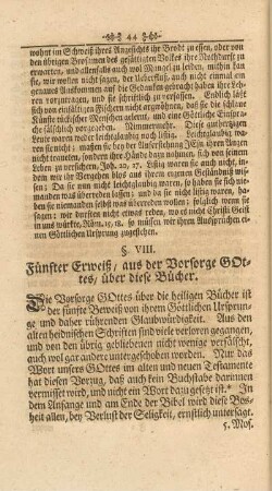 §. VIII. Fünfter Erweiß, aus der Vorsorge Gottes, über diese Bücher