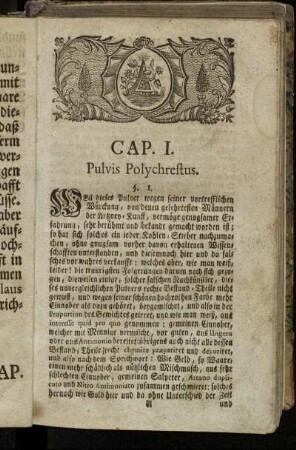 Cap. I. Pulvis Polychrestus. - Cap. II. Pulvis Temperans.