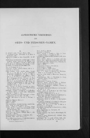 Alphabetisches Verzeichniss der Orts- und Personen-Namen.