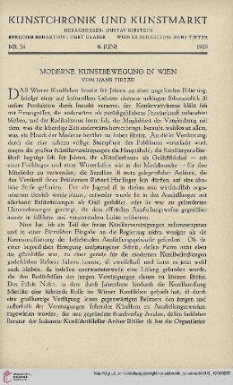 Neue Folge 30 = Jahrgang 54: Moderne Kunstbewegung in Wien