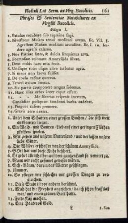 Phrases & Sententiae Notabiliores ex Virgilii Bucolicis.