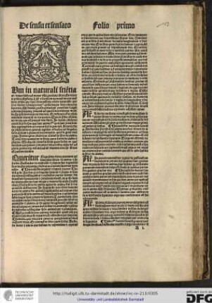 Cum in naturali scientia ad universalibus ad minus universalia procedantur sicut philosophus docet in primo physicorum...