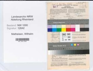 Entnazifizierung Wilhelm Matheisen, geb. 17.05.1895 (Bankgehilfe)