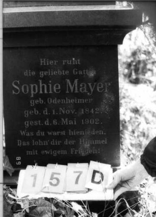 Grabstein 157 (Index: 100093750) Maße HxBxT: 261x57x57 cm Besonderheit: Doppelgrab für Eheleute: Grabstein 157D