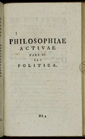 Pars IV. Seu Politica