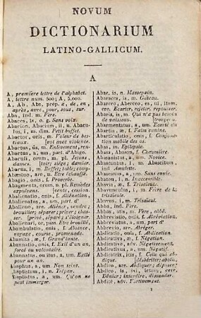 Nouveau dictionnaire de poche latin-français