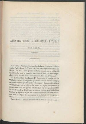 Apuntes sobre la provincia litoral de Loreto. - [Continuación.]