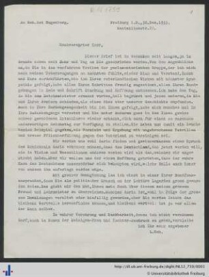 Nachlass L. Schemann (NL 12/739) : Korrespondenz zwischen Alfred Hugenberg und Ludwig Schemann