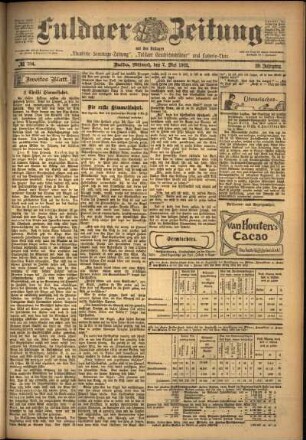Zweite Ausgabe vom Mittwoch, den 07. Mai 1902.