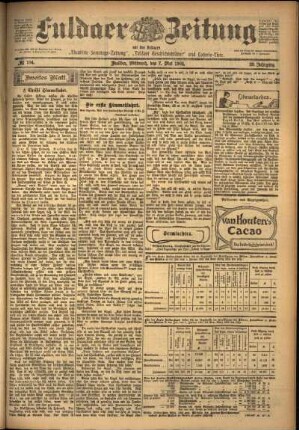 Zweite Ausgabe vom Mittwoch, den 07. Mai 1902.