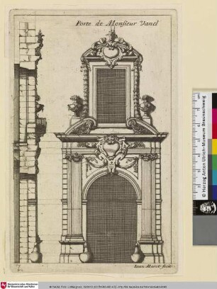 Recueil de plusieurs portes des Principaux Hostels et Maisons de la Ville de Paris Ensemble le Retable des plus considerables Autels des Eglises, Porte de Monsieur Vanel