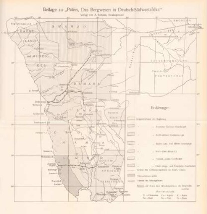 Beilage zu "Peters, Das Bergwesen in Deutsch-Südwestafrika"