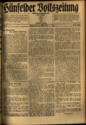 Ausgabe vom Mittwoch, den 31. März 1920.