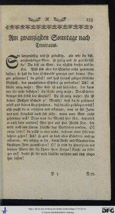 Am zwanzigsten Sonntage nach Trinitatis.
