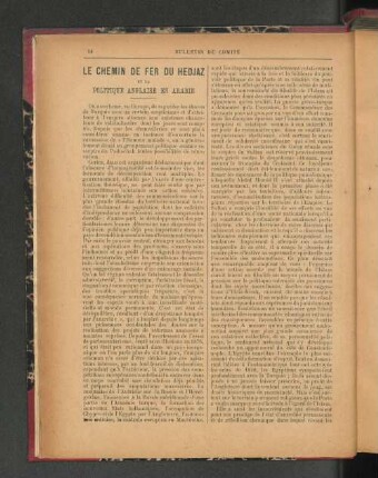 Le Chemin de Fer du Hedjaz.