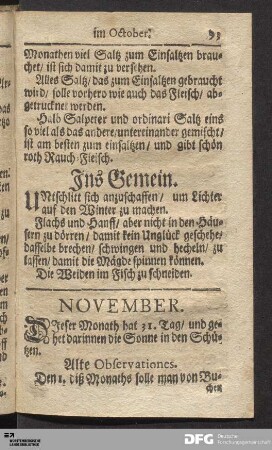Haußhaltung im November.